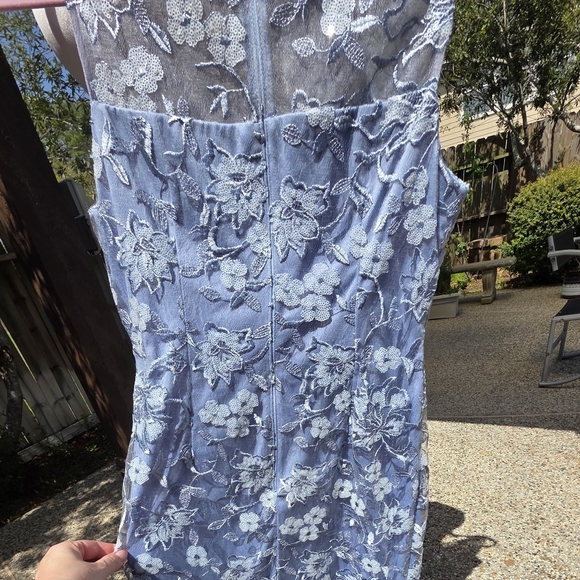 Alex Evenings Floral Lace Embroidered Sleeveless Dress Baby Blue 6 - Picture 6 of 16